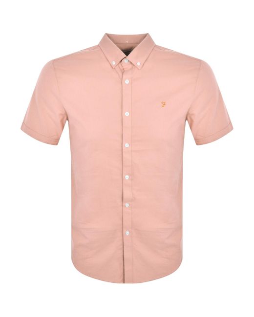 Farah Pink Brewer Short Sleeve Shirt for men