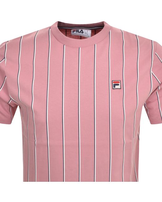 Fila Pink Pin Striped T Shirt for men