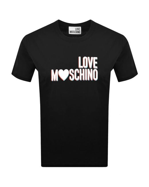 Moschino Black Graphic T Shirt for men