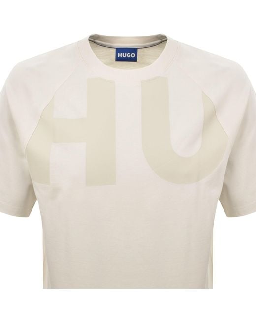 HUGO White Logo T Shirt Open for men