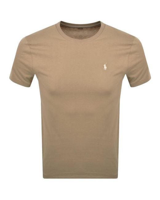 Ralph Lauren Natural Short Sleeve Slim Fit T Shirt for men