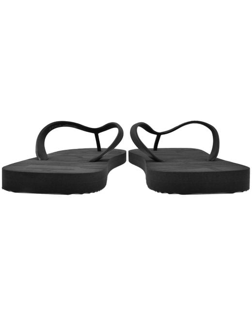 Armani Black Emporio Logo Flip Flops for men