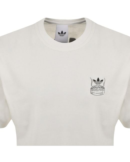 Adidas Originals White Oversized Chopstick T Shirt for men