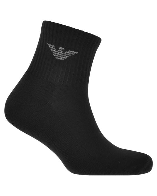 Armani Black Emporio 3 Pack Ankle Socks for men