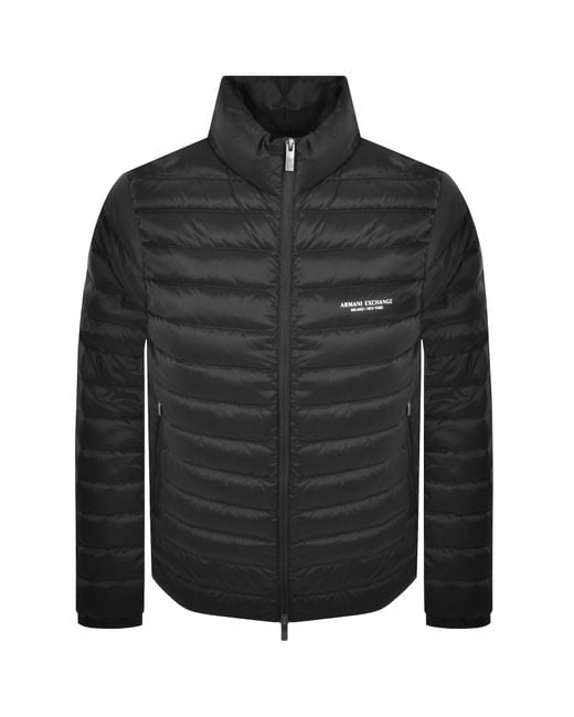 ARMANI EXCHANGE Black Padded Down Jacket for men