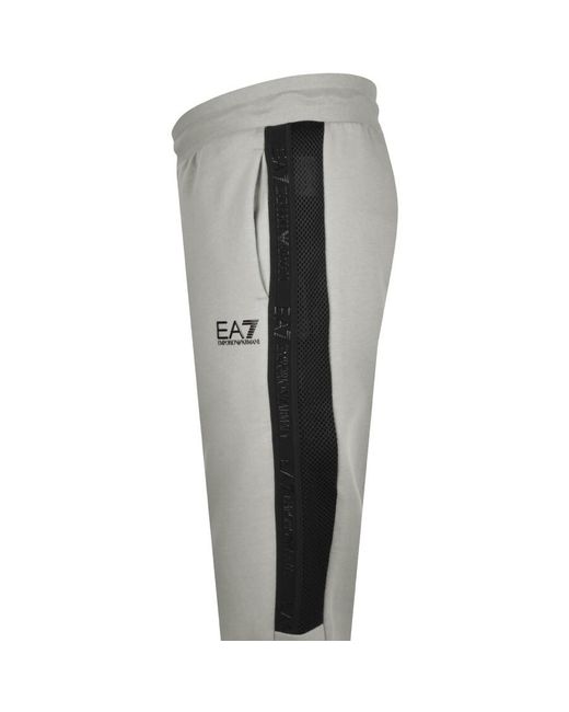 EA7 Gray Emporio Armani Logo jogging Bottoms for men