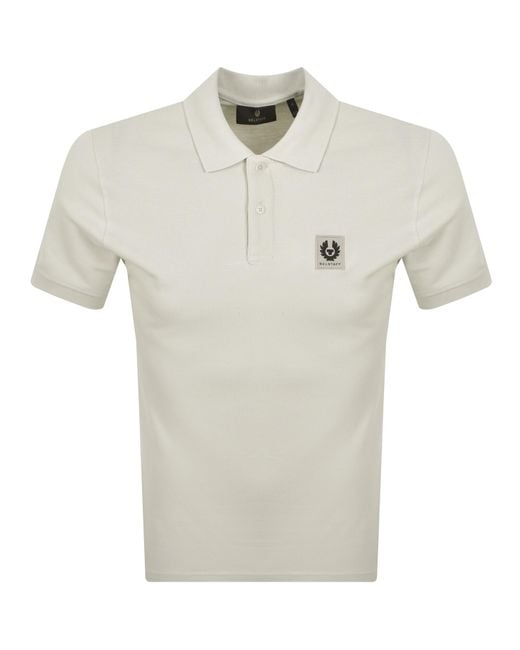 Belstaff Natural Short Sleeve Polo T Shirt Birch for men
