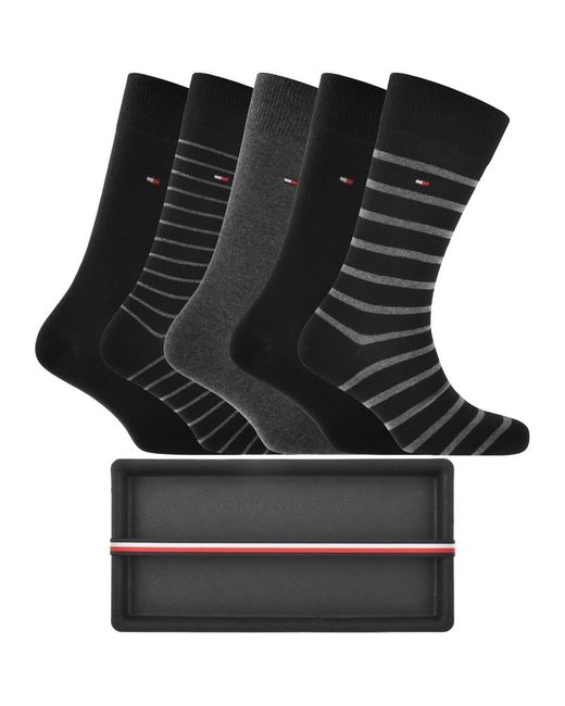 Tommy Hilfiger 5 Pack Socks Gift Box in Black for Men Lyst