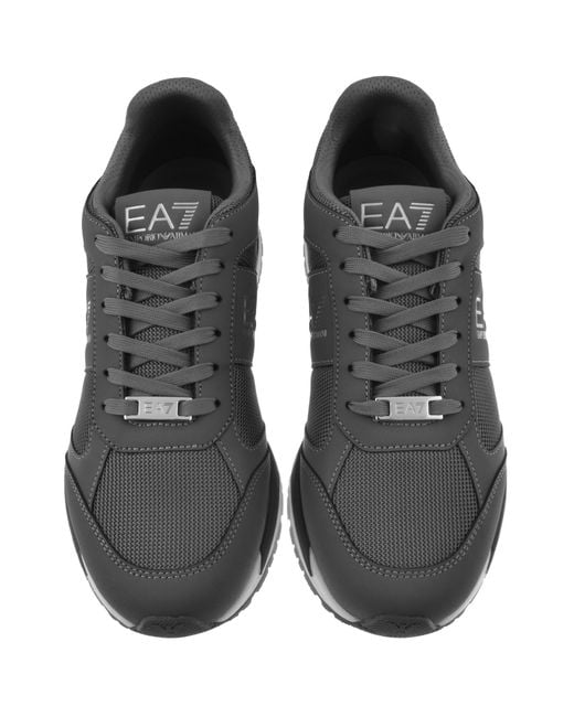 EA7 Gray Emporio Armani Logo Trainers for men