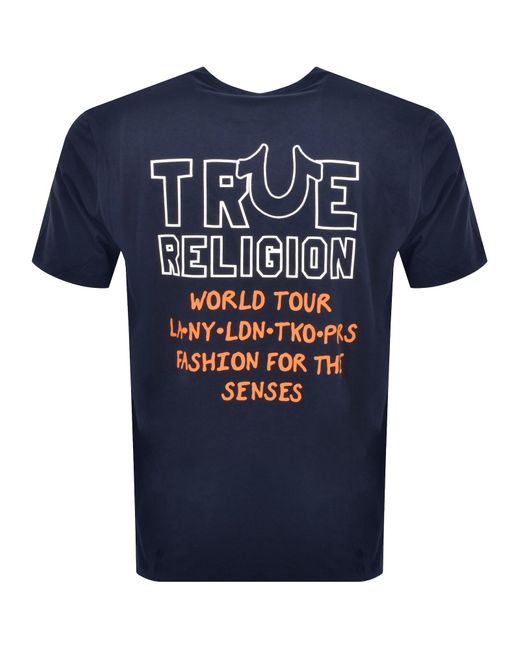 True Religion Blue World Tour T Shirt for men