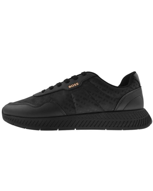 BOSS BUSINESS Black Boss Titanium Runner Trainers for men