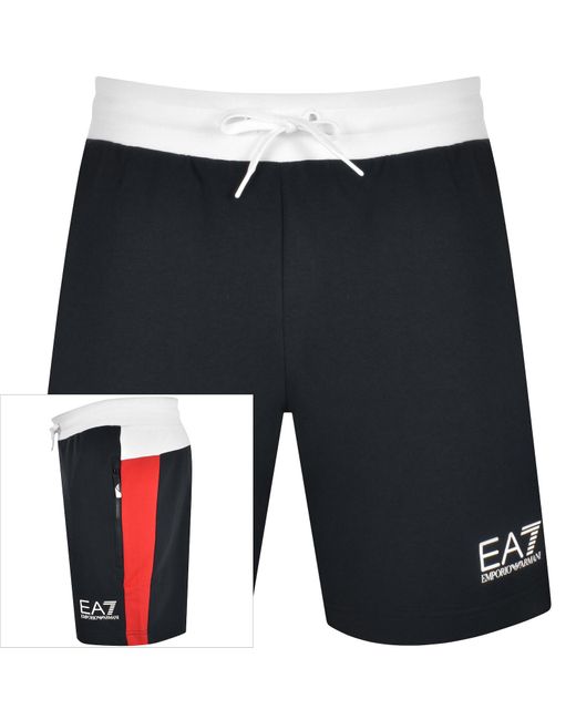 EA7 Blue Emporio Armani Jersey Shorts for men