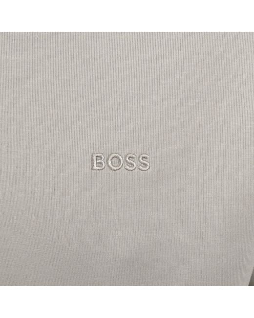 Boss Gray Boss Long Sleeved Rugby Polo for men