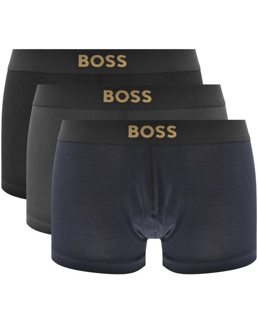 BOSS BUSINESS Black Boss Underwear Three Pack Trunks for men