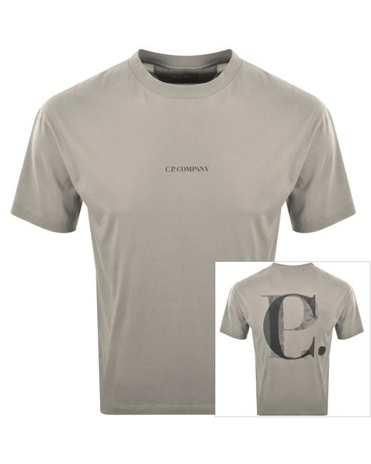 C P Company Gray Cp Company Logo T Shirt Dove for men