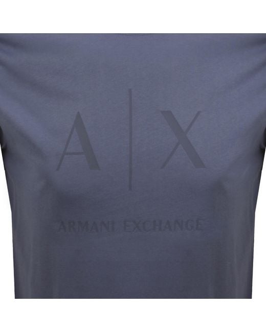 ARMANI EXCHANGE Blue Slim Fit Crew Neck T Shirt for men