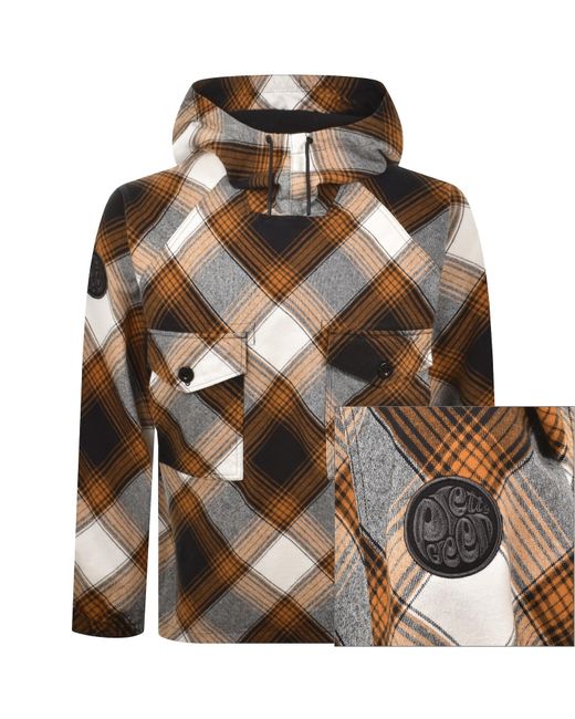 Pretty Green Brown Strobe Smock for men