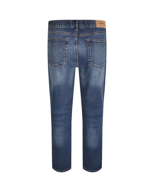Farah Blue Farah Norwood Regular Fit Mid Wash Jeans for men