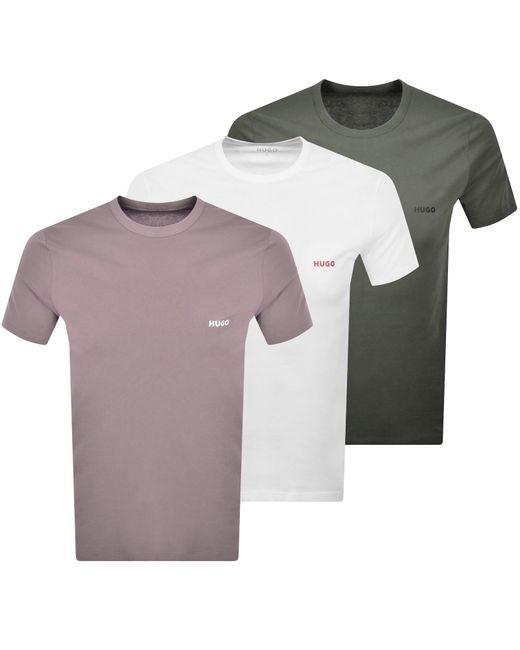 HUGO Multicolor 3 Pack Crew Neck T Shirts for men