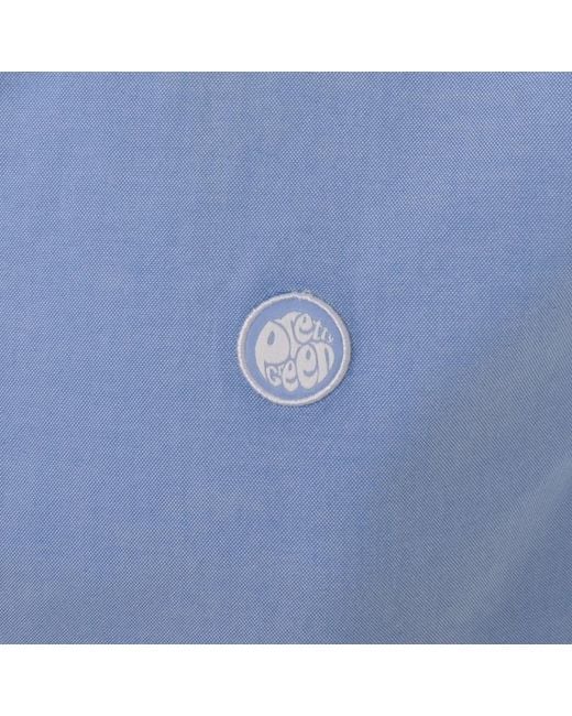 Pretty Green Blue Oxford Short Sleeve Shirt for men