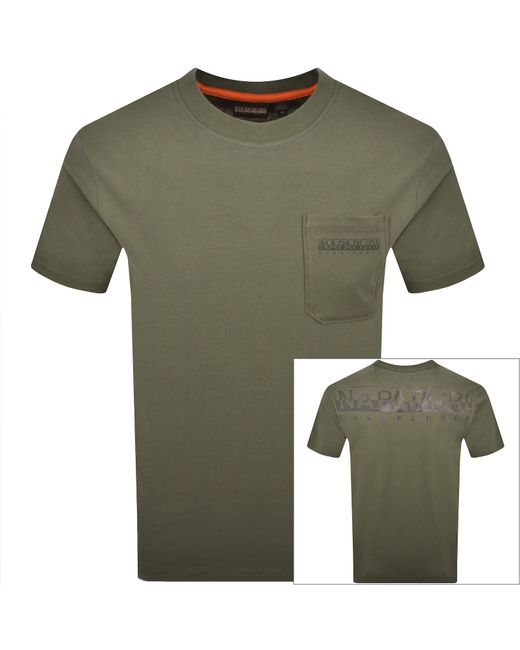 Napapijri Green S-Fanes T Shirt Tea Leaf for men