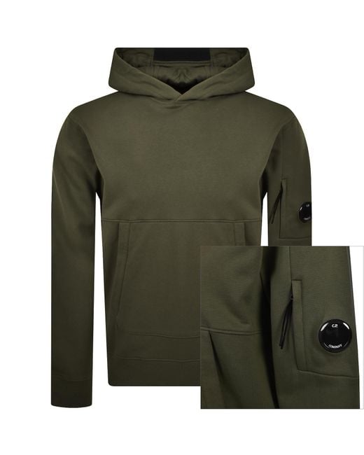 C P Company Green Cp Company Diagonal Raised Hoodie for men