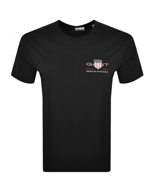 Gant Black Original Archive Shield T Shirt for men