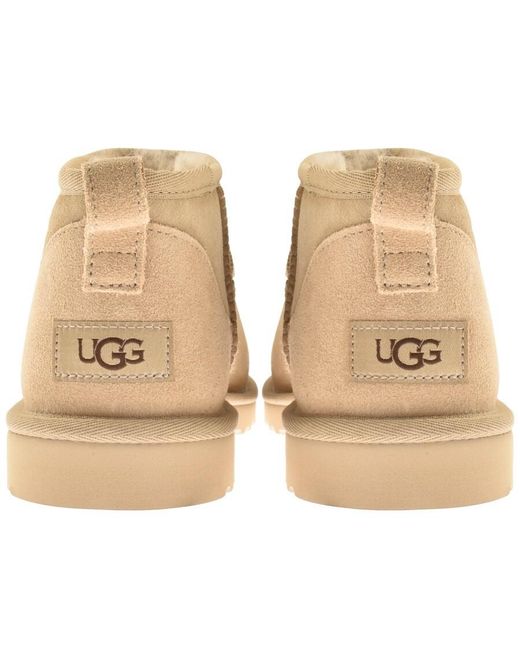 Ugg Natural Classic Ultra Mini Logo-patch Suede And Shearling Ankle Boots for men