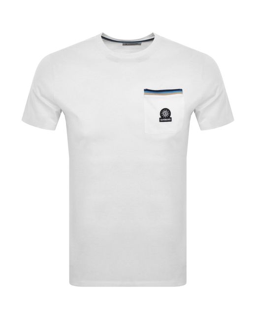 Sandbanks White Badge Pocket T Shirt for men