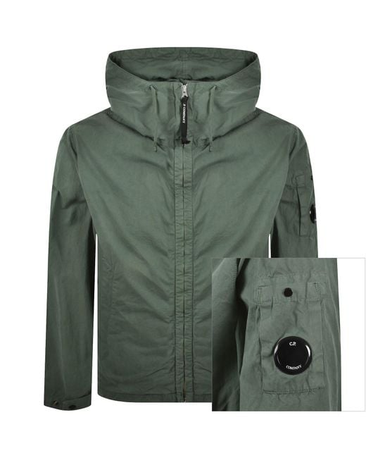 C P Company Green Cp Company Micro-Reps Hooded Jacket for men
