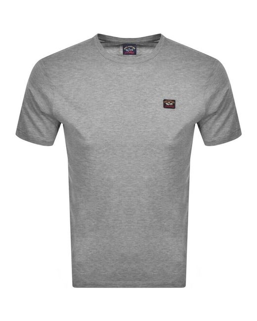 Paul & Shark Gray Paul And Shark Short Sleeve Logo T Shirt for men