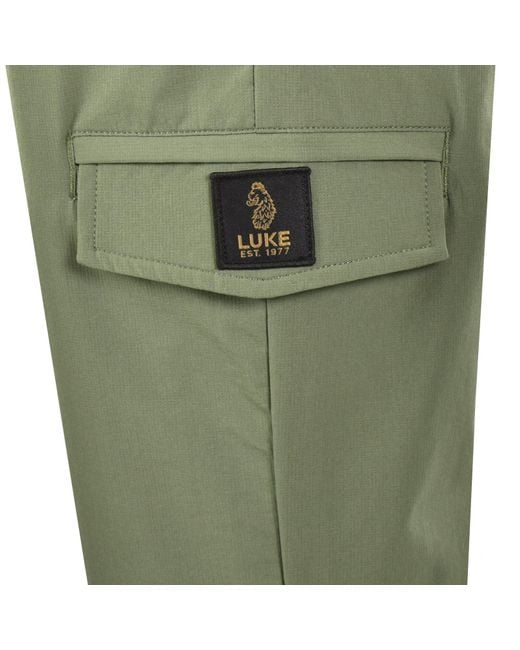 Luke 1977 Green Semantic Woven Trousers for men