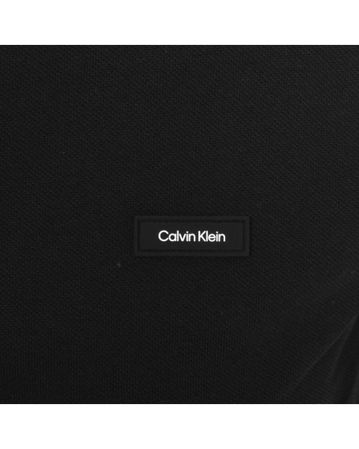 Calvin Klein Black Pique Tipping Polo T Shirt for men