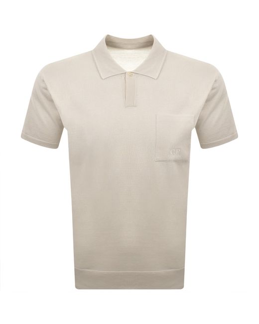 C P Company Natural Cp Company Knit Polo T Shirt for men