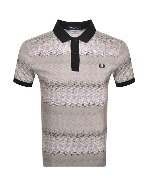 Fred Perry Gray Subculture Waves Polo T Shirt for men