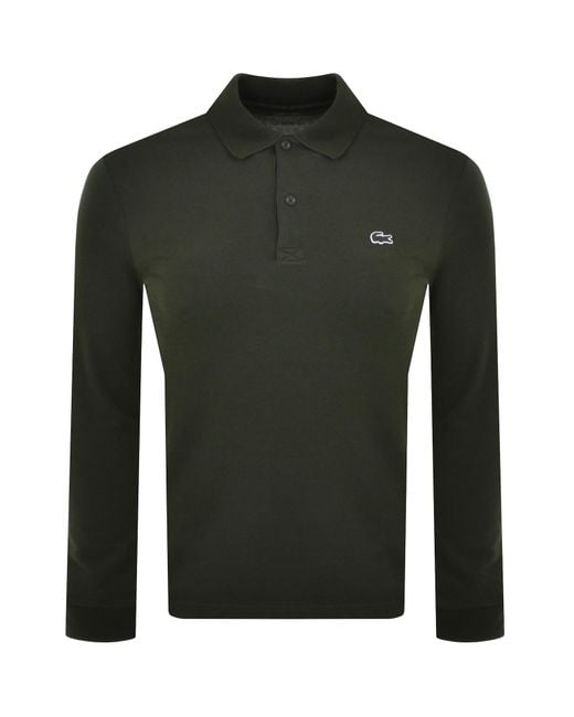 Lacoste Long Sleeve Polo T Shirt in Green for Men Lyst