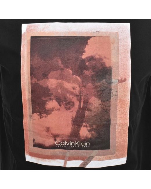 Calvin Klein Black Photo Print T Shirt for men