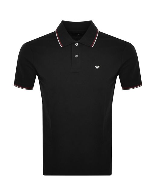 Armani Black Emporio Short Sleeved Polo T Shirt for men