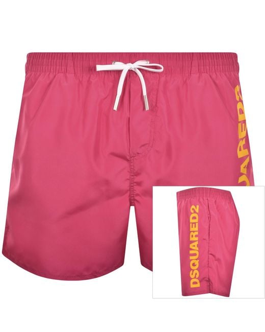 DSquared² Pink Boxer Swim Shorts for men
