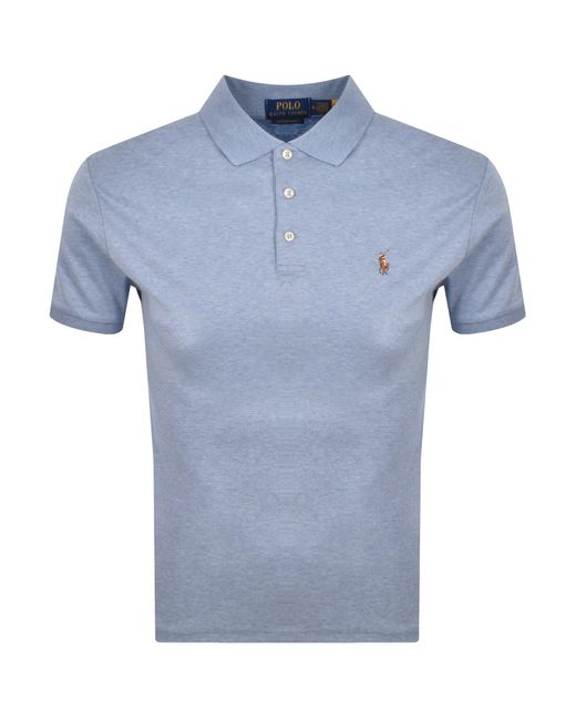 Ralph Lauren Blue Custom Slim Fit Polo T Shirt for men