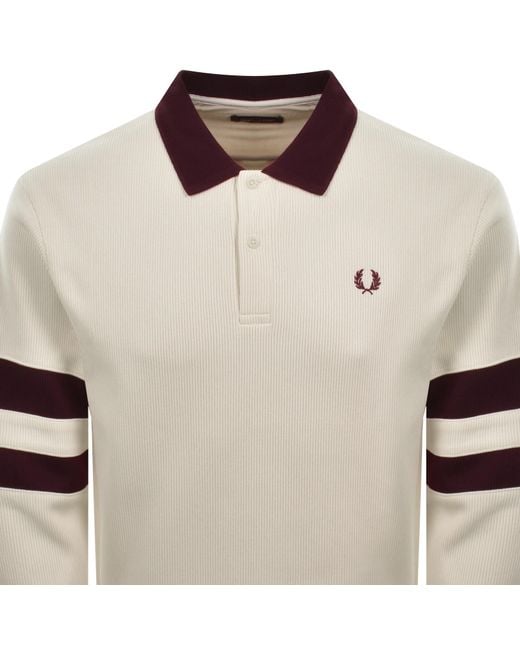 Fred Perry White Tipped Sleeve Collared Sweatshirt for men