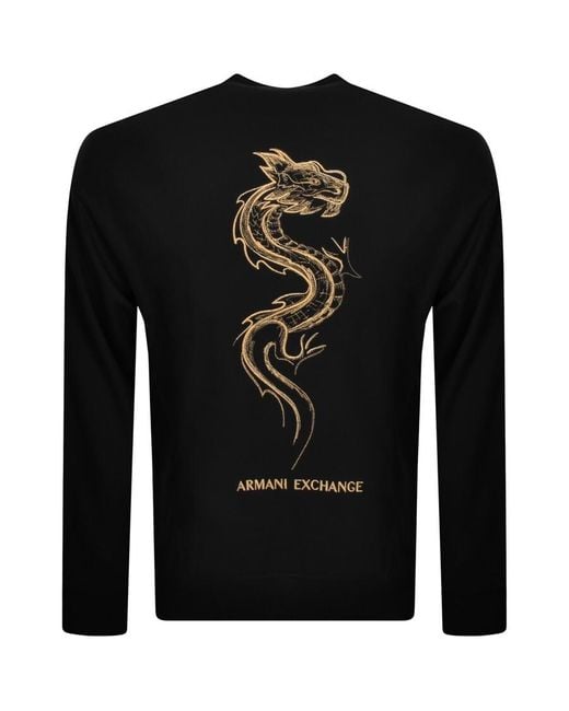 Armani Exchange Black Dragon Sweatshirt for men