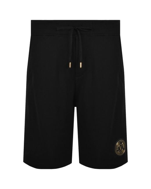 Versace Jeans Black Couture V Emblem Shorts for men
