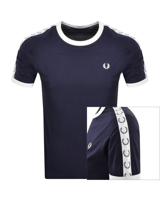 Fred Perry Blue Taped Ringer T Shirt for men