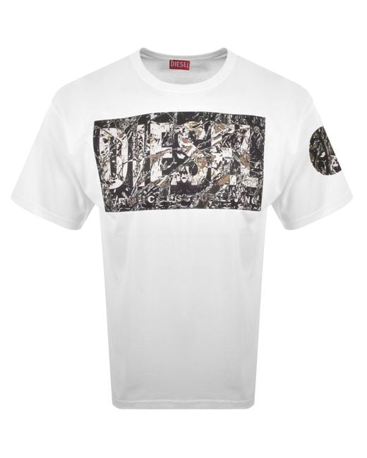 DIESEL T Boxt R22 Regular Fit T Shirt in White for Men | Lyst