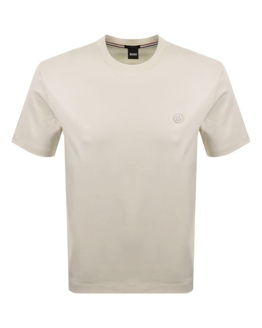 BOSS BUSINESS White Boss C Taut 01 Mercerised T Shirt Off for men