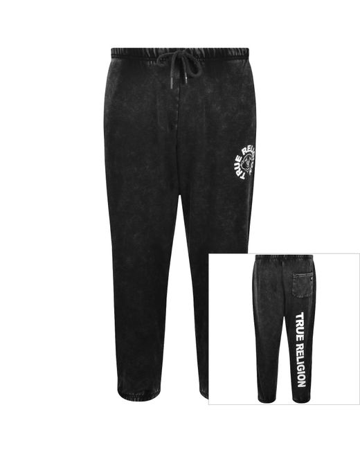 True Religion Black Buddha Face Joggers for men