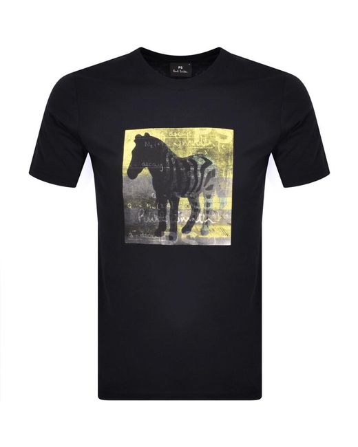Paul Smith Blue Zebra Logo T Shirt for men