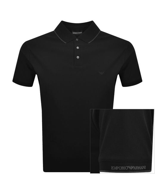 Armani Black Emporio Short Sleeved Polo T Shirt for men