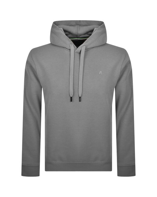 Replay Gray Fleece Hoodie Lead for men